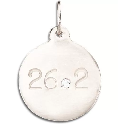 26.2 Marathon Disk Charm With Diamond