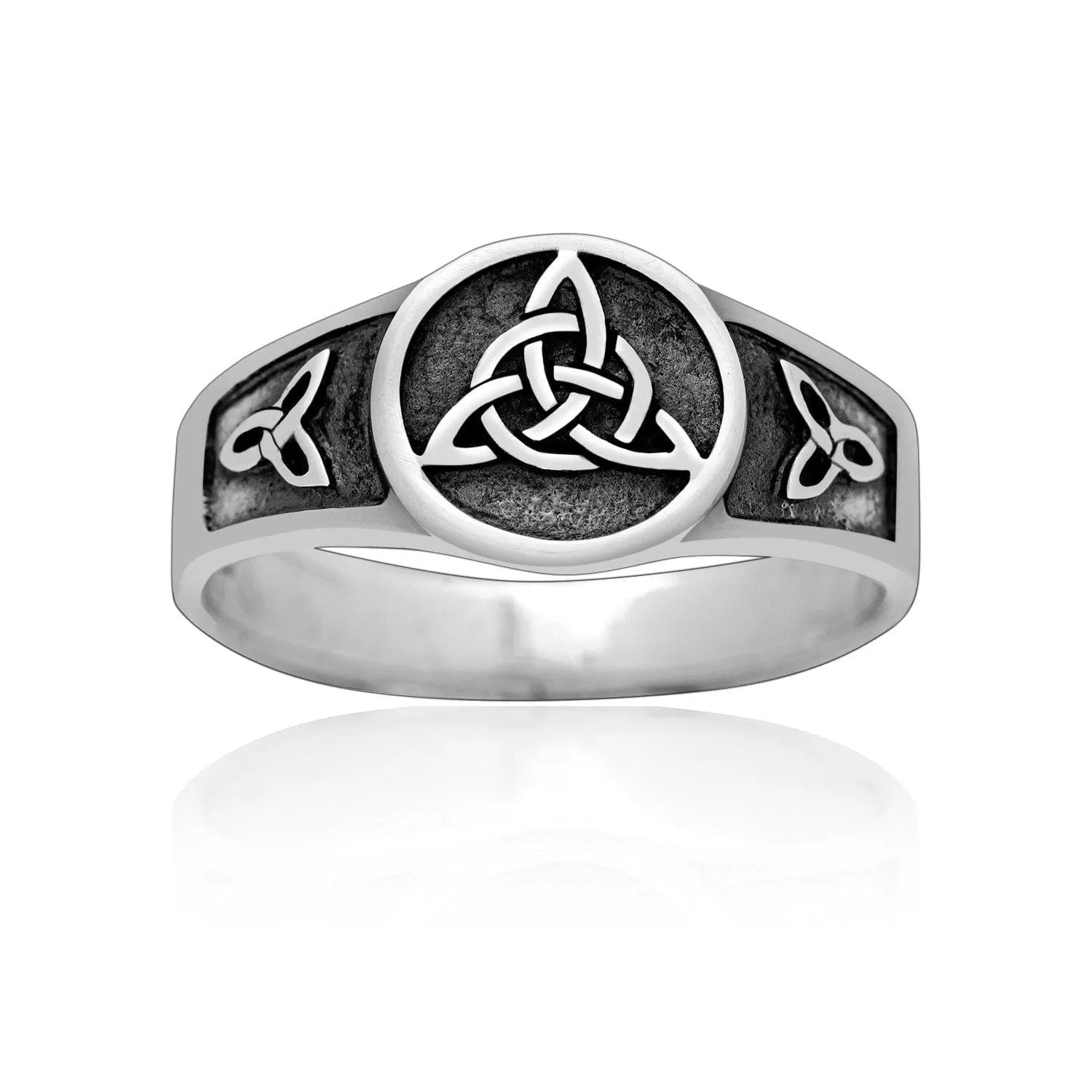 925 Sterling Silver Ladies Celtic Triquetra Ring