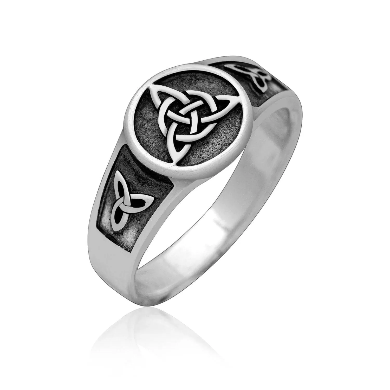 925 Sterling Silver Ladies Celtic Triquetra Ring