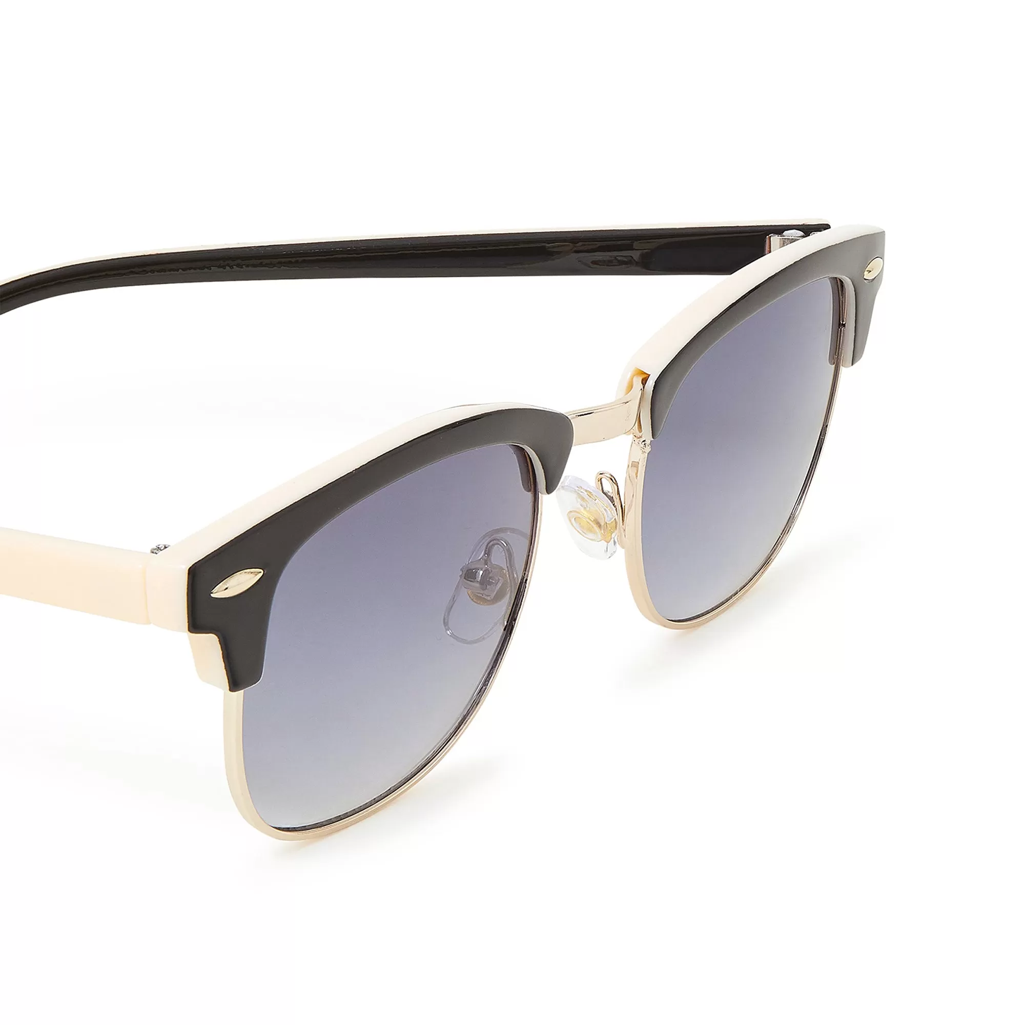 Accessorize London Women's Monochrome Classic Black Square Sunglasses