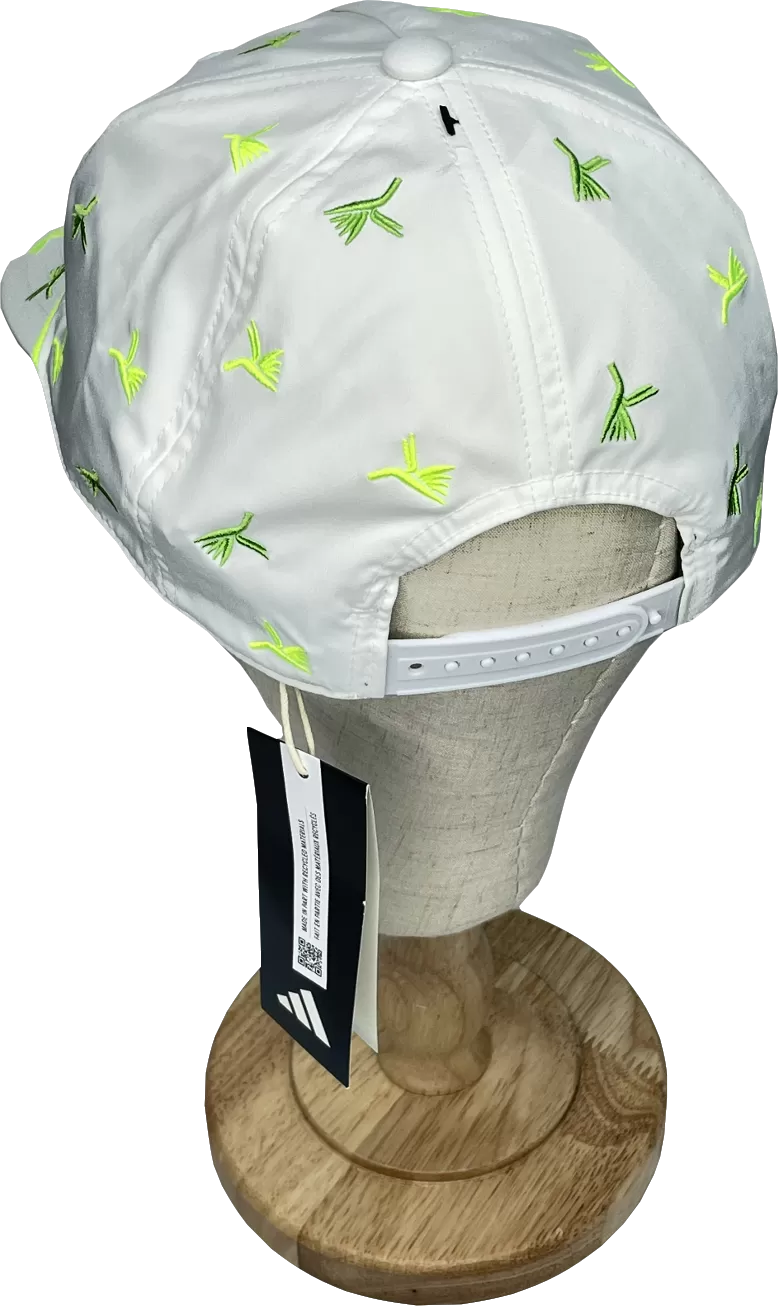 adidas White Embroidered Summer Open Golf Cap One Size