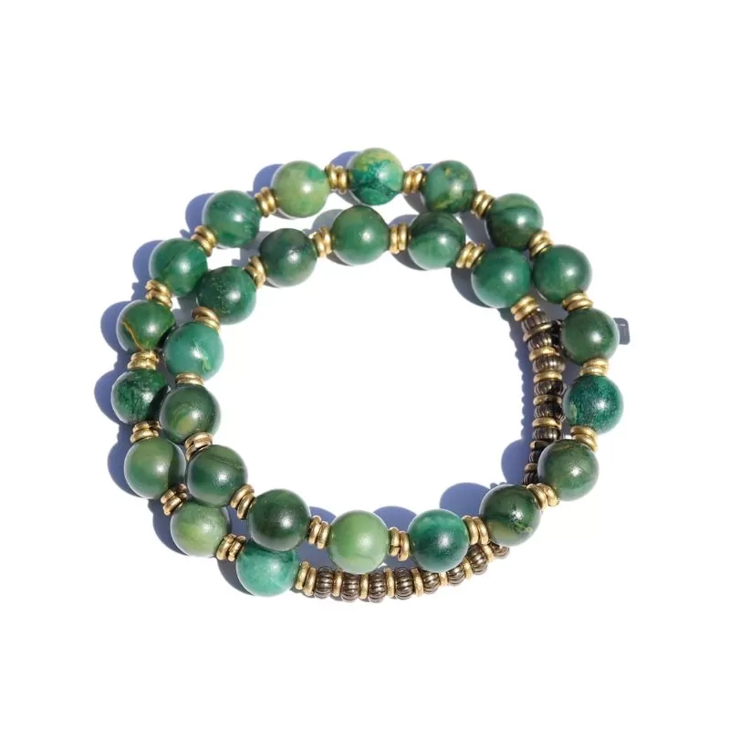 African Jade Wrist Mala Bracelet