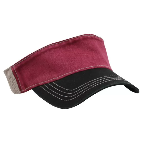 AHEAD Maroon/Black/Tan 3-Tone Tea Stain Visor