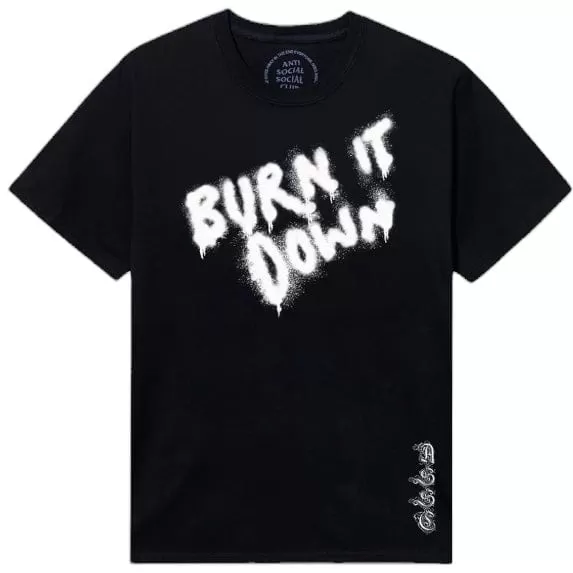 Anti Social Social Club ASSC X 2 Tone Burn It Down Tee (Black)