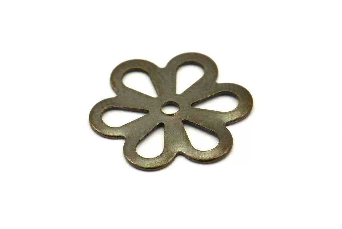 Antique Brass Flowers, 250 Antique Brass Flower Bead Caps, Connectors, Charms, Pendants, Findings (12mm) Pen 121 K159