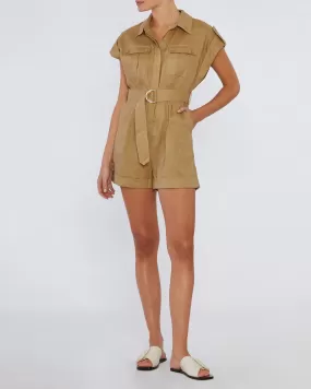 Arizona Linen Playsuit - Flaxen