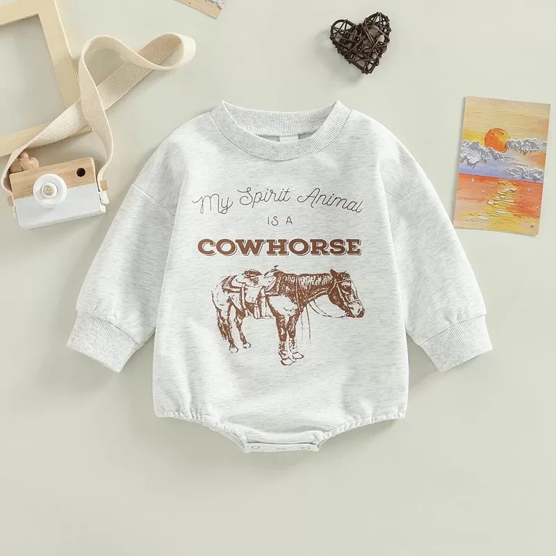 Baby Boys Girl Solid Letter Animal Print Bodysuit