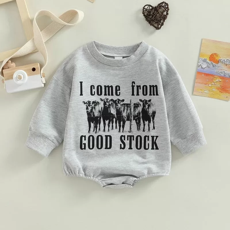 Baby Boys Girl Solid Letter Animal Print Bodysuit