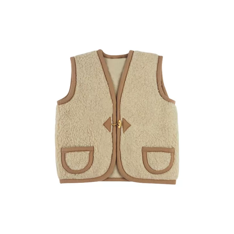 Baby Boys Girls Solid Color Sleeveless Furry Vest Jacket