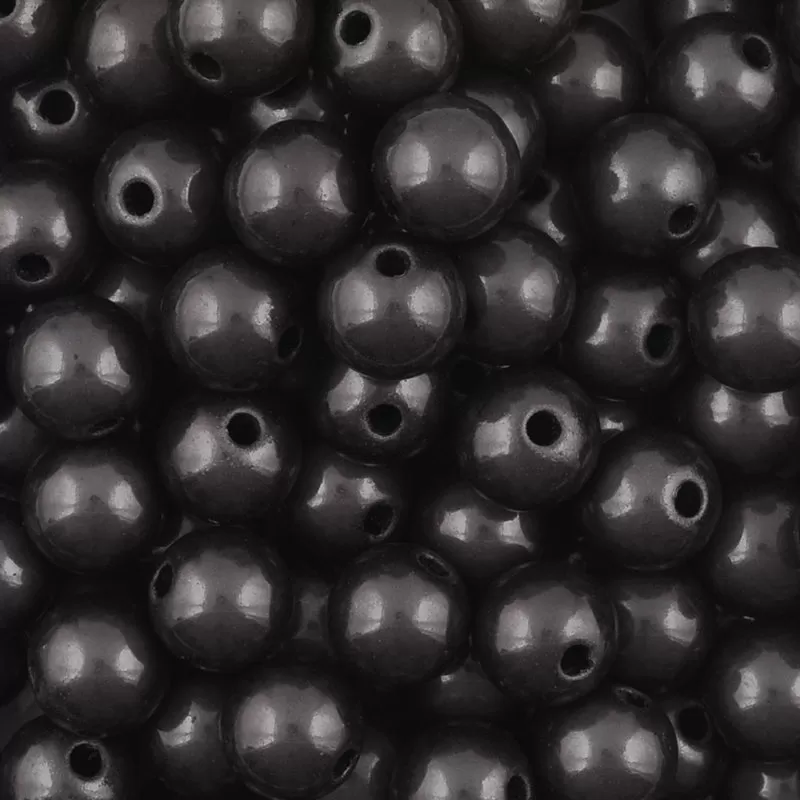 Beads-8mm Miracle Beads-Round-Black-Quantity 20 Loose Beads