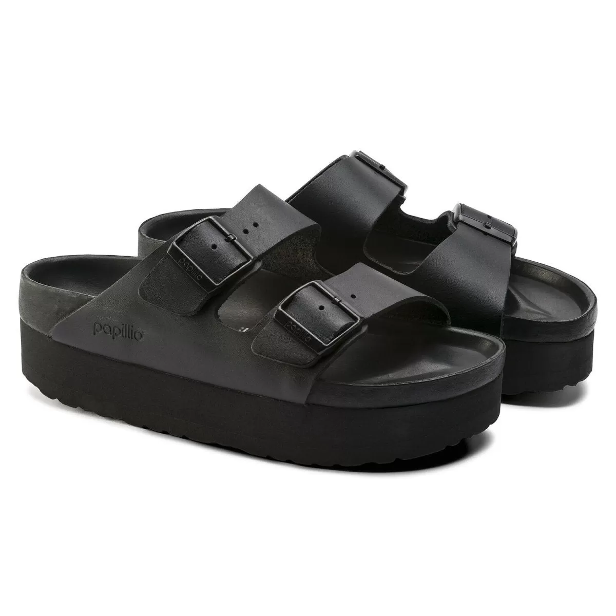 Birkenstock Women's Arizona Exquisite Platform Black Leather