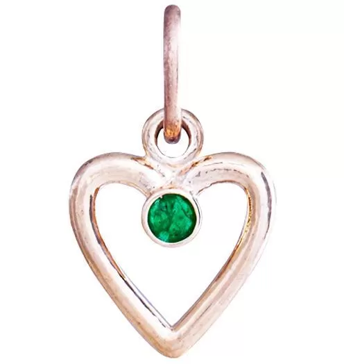 Birthstone Heart Charm With Emerald