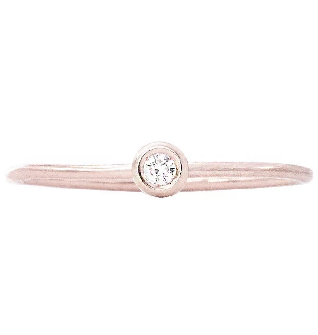 Birthstone Stacking Ring With Diamond