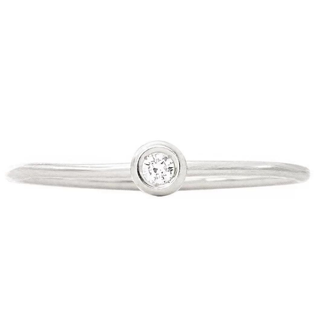 Birthstone Stacking Ring With Diamond