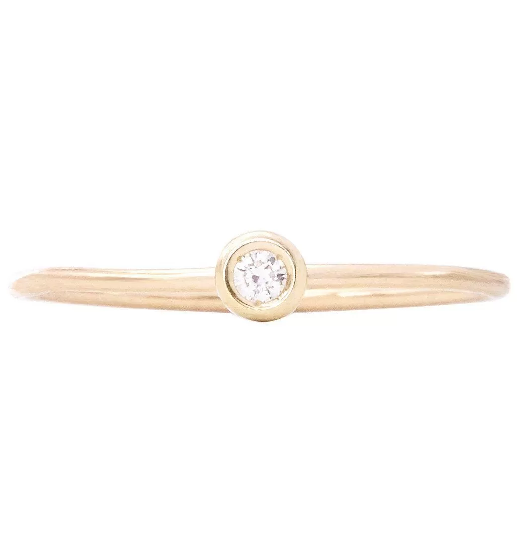 Birthstone Stacking Ring With Diamond