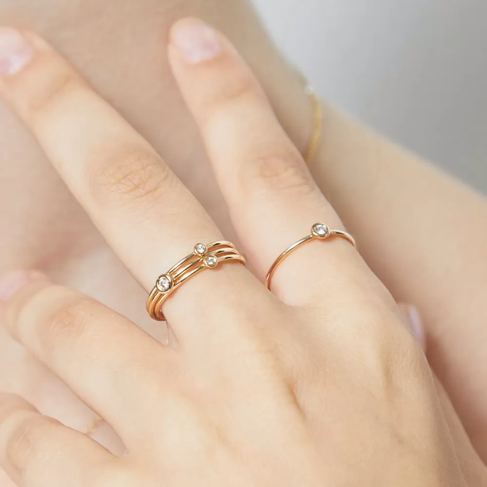 Birthstone Stacking Ring With Emerald