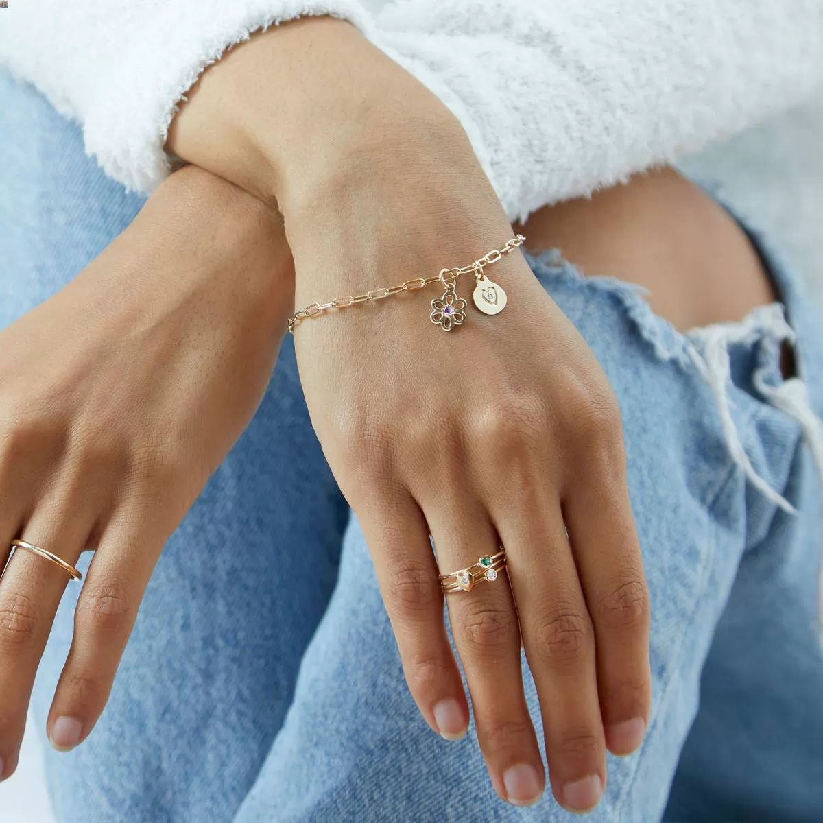 Birthstone Stacking Ring With Emerald