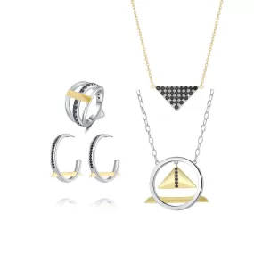 Black Cubic Zirconia Diamond Sets Multiple Perspectives collection Designed by Alexandra Baltazar