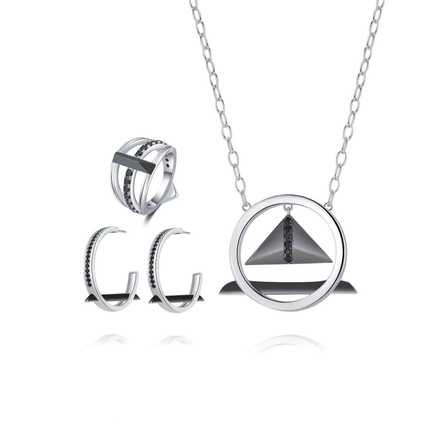 Black Cubic Zirconia Diamond Sets Multiple Perspectives collection Designed by Alexandra Baltazar