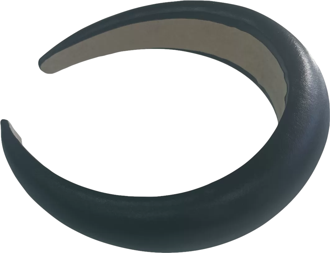 Black Satin Domed Hair Band One Size