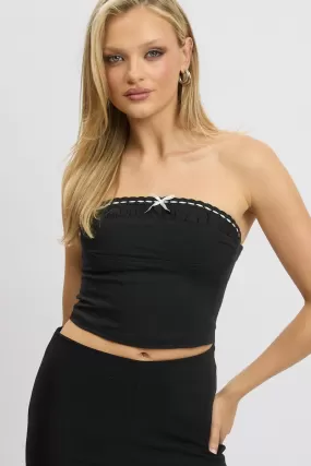 Black Trimmed Tube Top