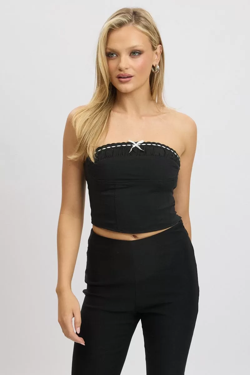 Black Trimmed Tube Top