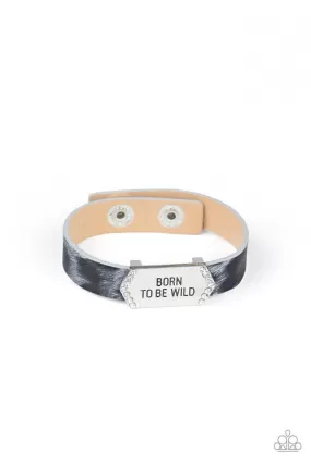 Born To Be Wild Silver Cheetah Wrap Snap Bracelet - Paparazzi Accessories