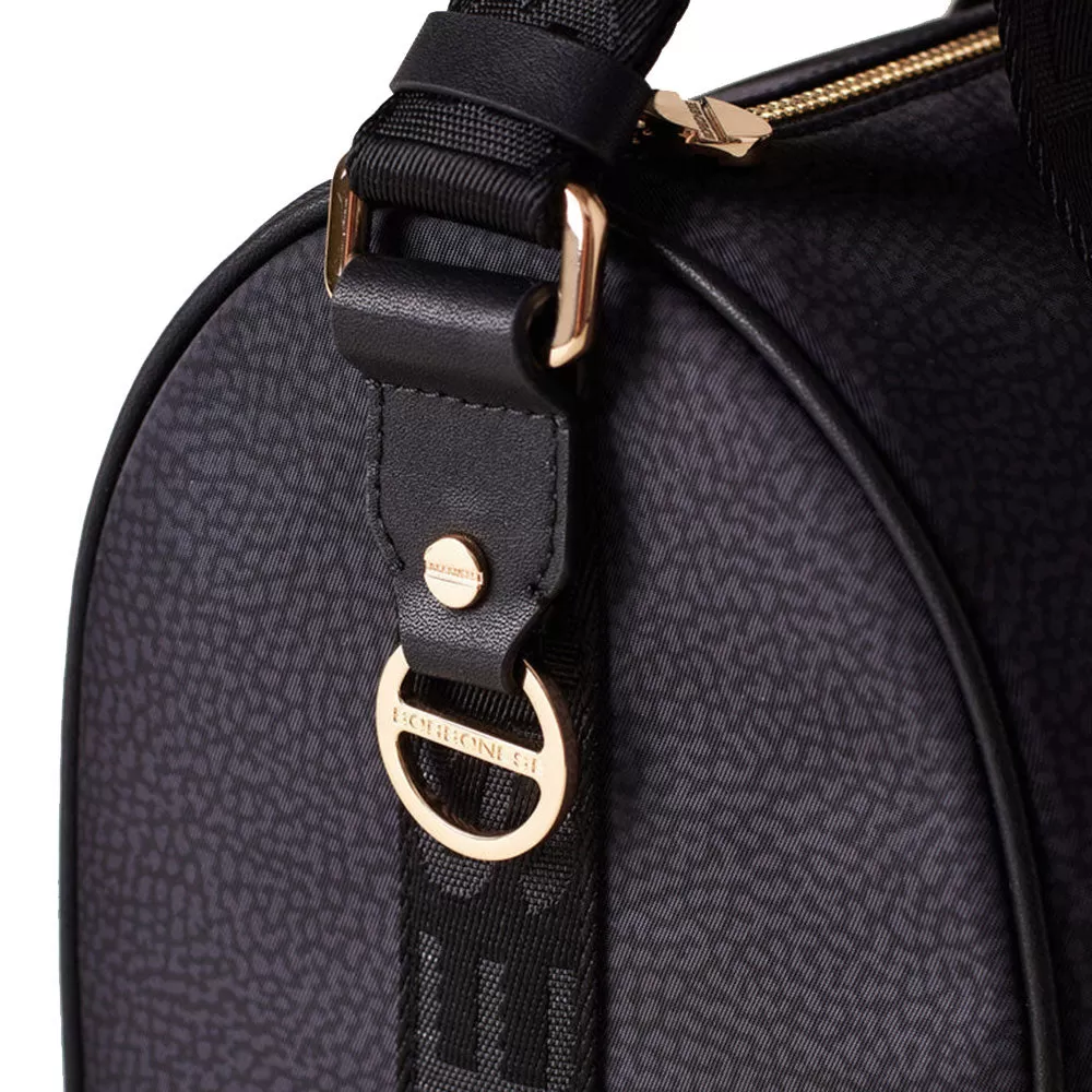 Borsa Donna Bauletto Small BORBONESE linea Eco Line in Nylon Op Dark Black