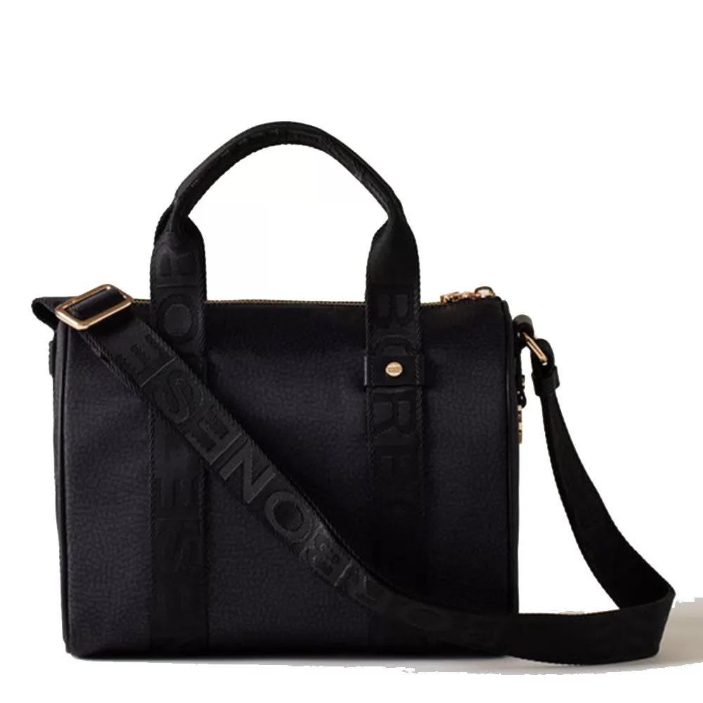 Borsa Donna Bauletto Small BORBONESE linea Eco Line in Nylon Op Dark Black