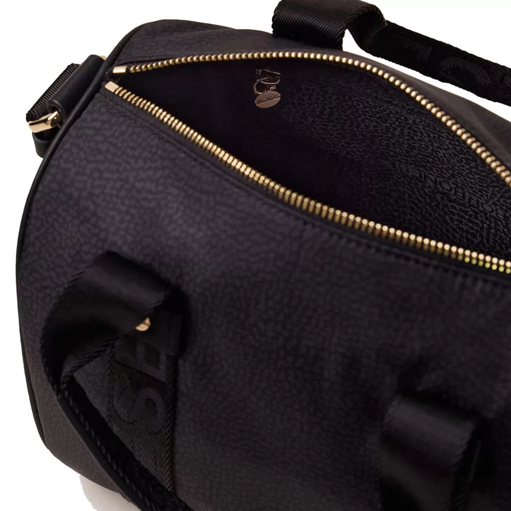 Borsa Donna Bauletto Small BORBONESE linea Eco Line in Nylon Op Dark Black