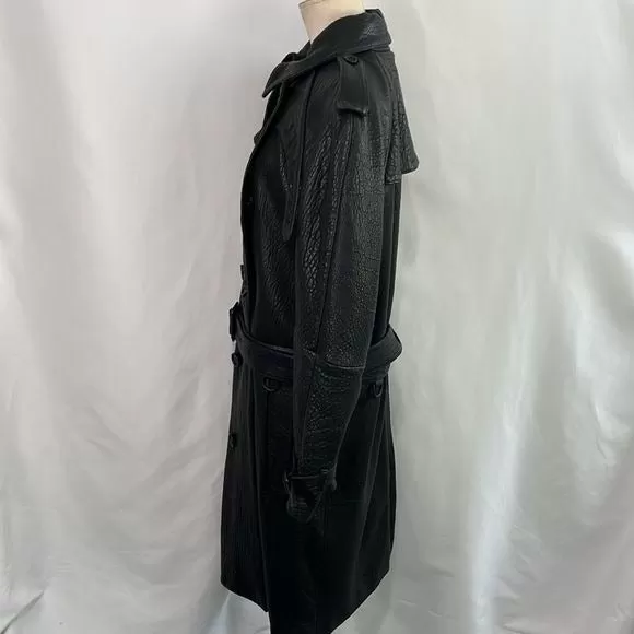 Burberry MensLeather Long Trench Coat