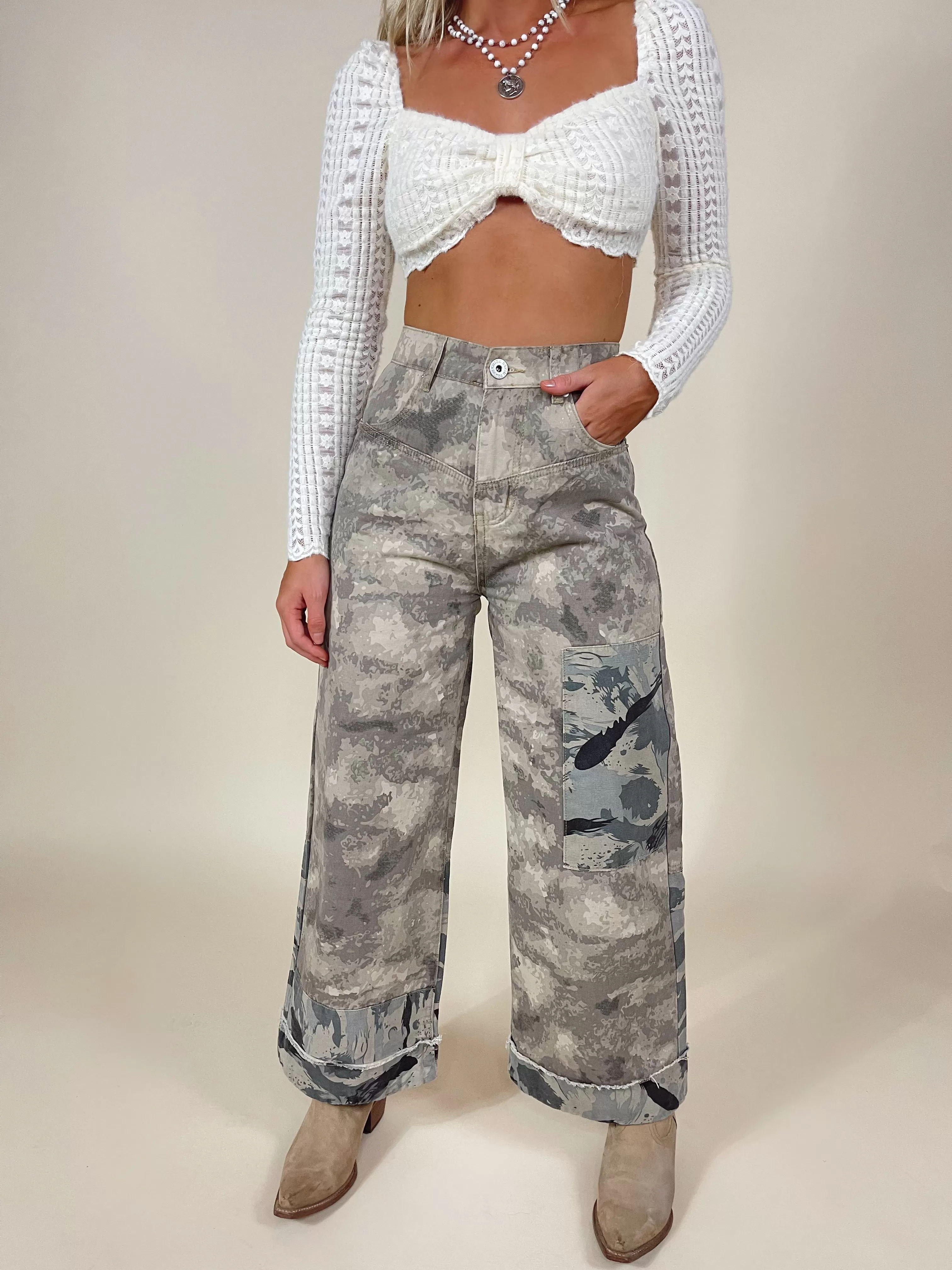 Camo on Camo Wide Leg Pant