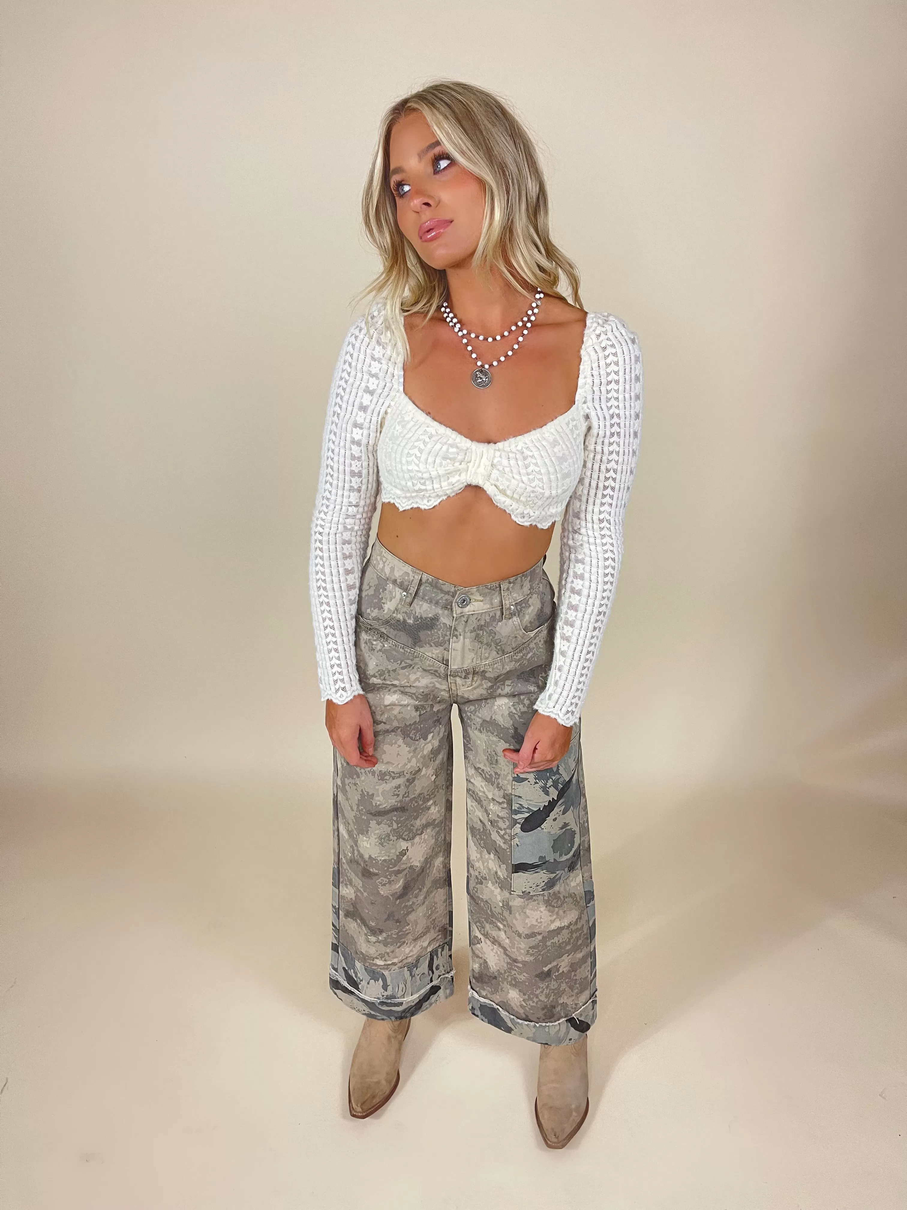 Camo on Camo Wide Leg Pant