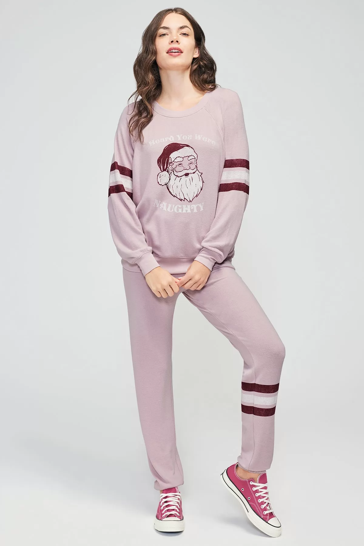 Candy Stripe Echo Sweats | Burnished Lilac