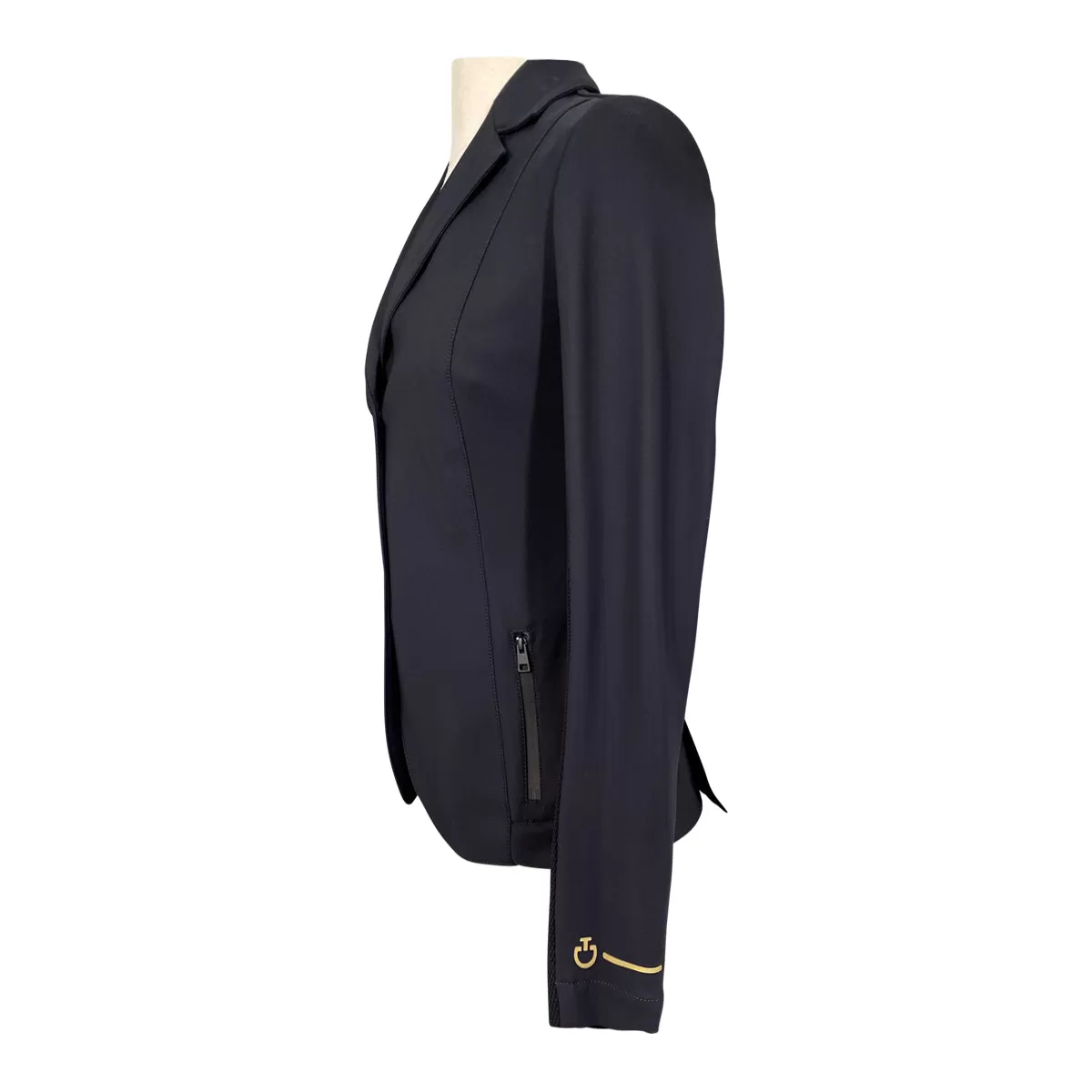 Cavalleria Toscana R-EVO Light Tech Zip Knit Show Jacket in Black w/Gold - Women's IT 40/US 6