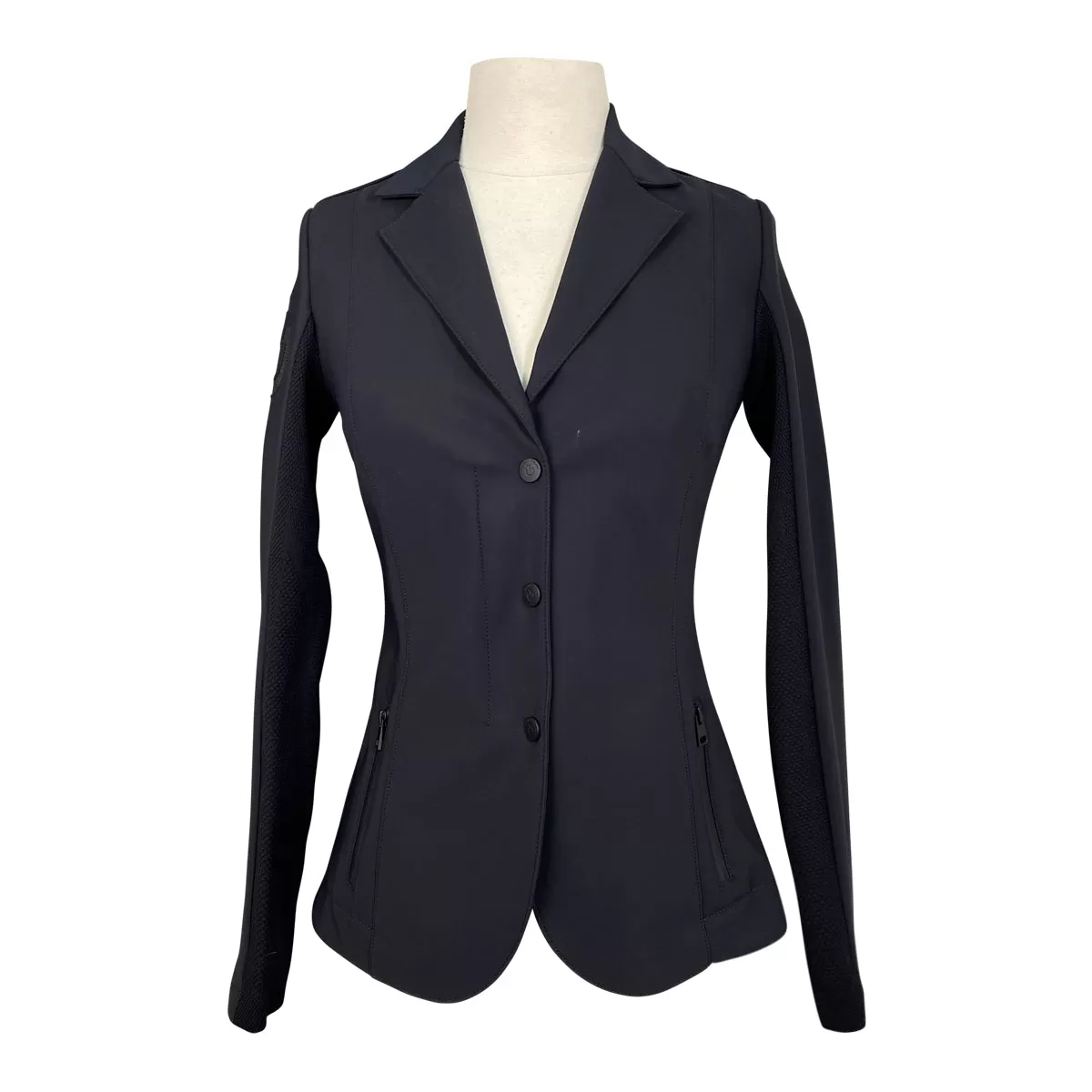 Cavalleria Toscana R-EVO Light Tech Zip Knit Show Jacket in Black w/Gold - Women's IT 40/US 6