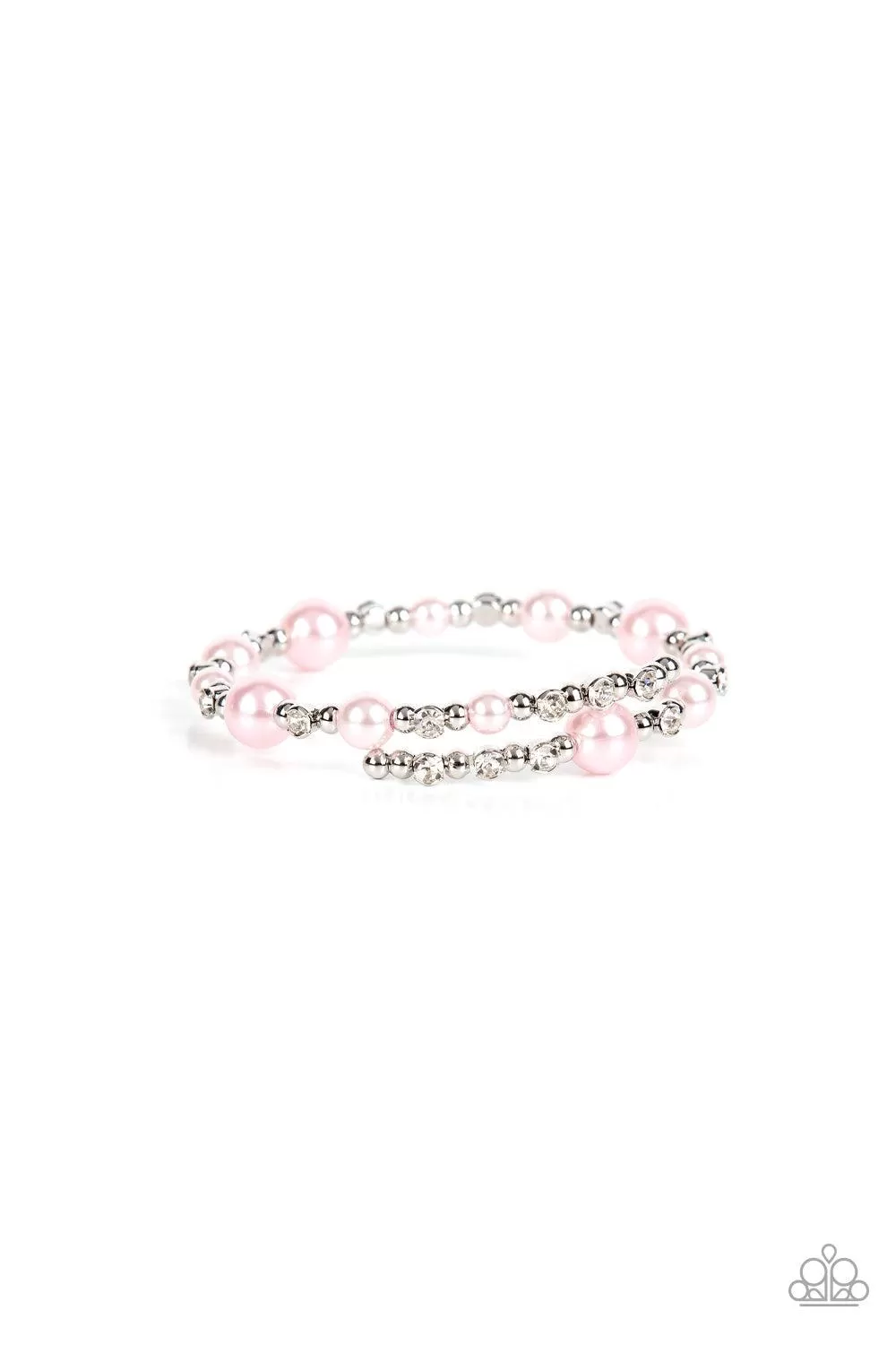 Chicly Celebrity Pink Pearl Coil Bracelet - Paparazzi Accessories