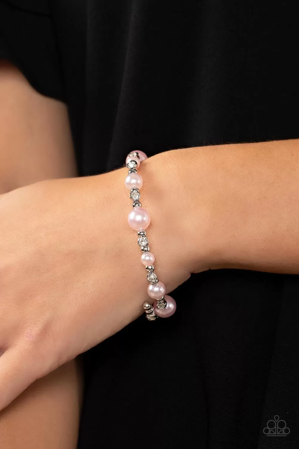 Chicly Celebrity Pink Pearl Coil Bracelet - Paparazzi Accessories