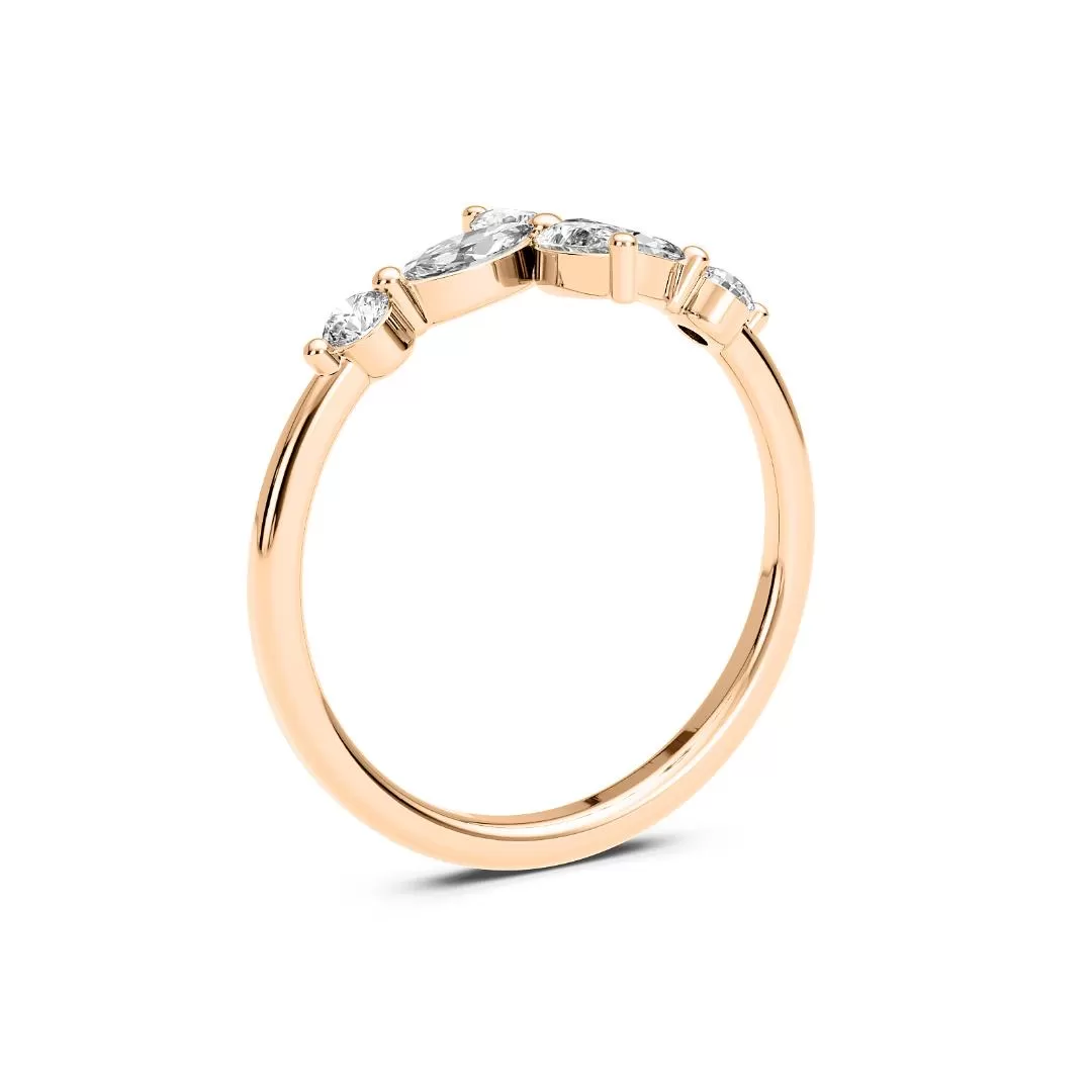 Chorost & Co. Private Collection 14K Rose Gold 0.50ct Diamond Marquise Flower Ring