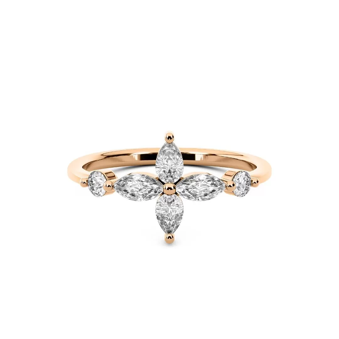 Chorost & Co. Private Collection 14K Rose Gold 0.50ct Diamond Marquise Flower Ring