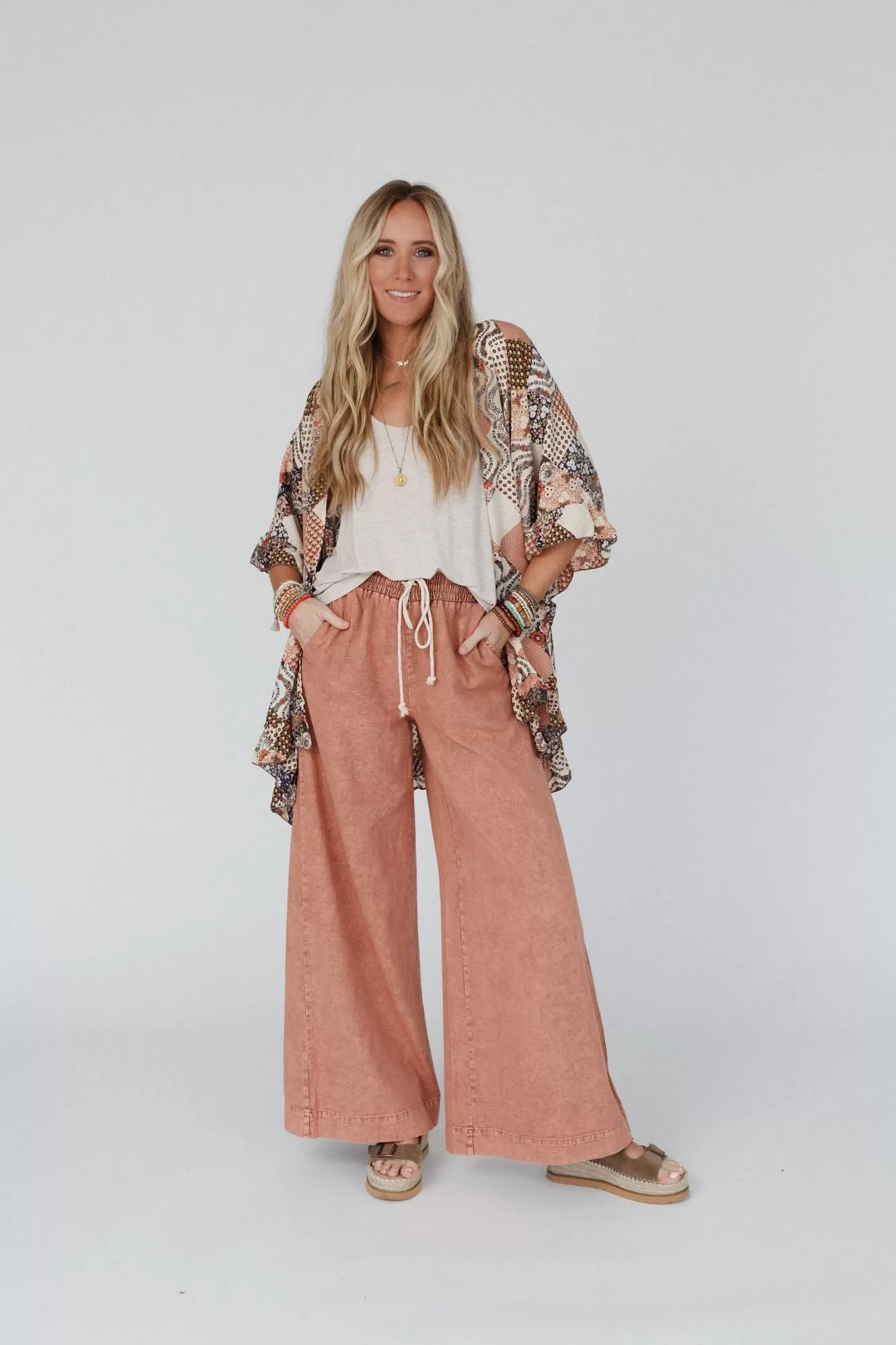 City Ease Pocketed Drawstring Pant - Rust