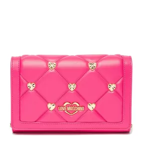 Clutch Donna con Tracolla LOVE MOSCHINO linea Jewel Hearts Fuxia con Borchie Oro