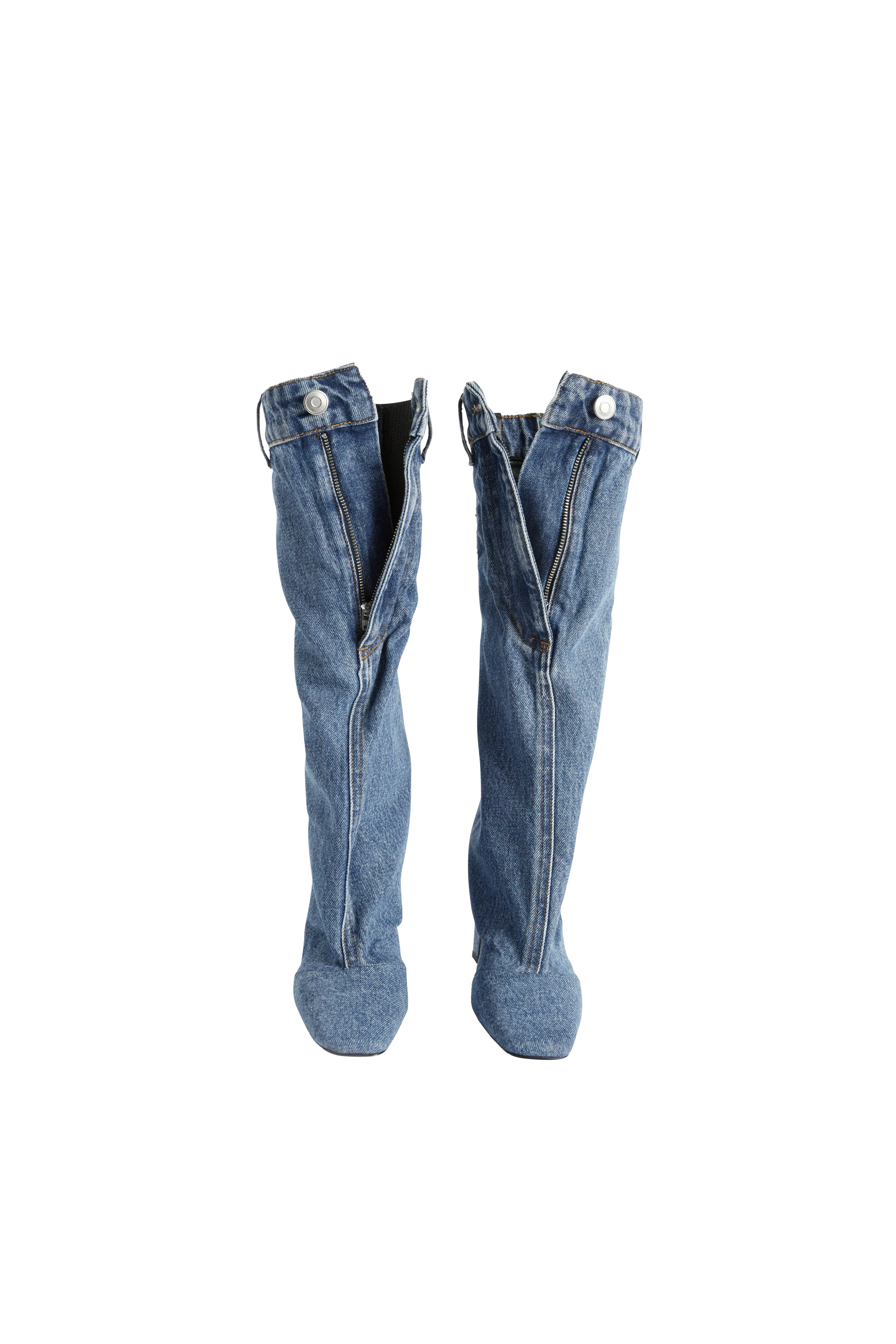 COPERNI - Denim Open Knee Bridge Boot WASHED BLUE