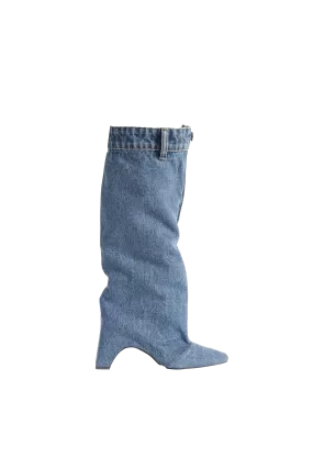 COPERNI - Denim Open Knee Bridge Boot WASHED BLUE