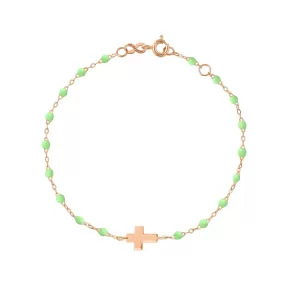 Cross Charm Classic Gigi Anis bracelet, Rose Gold, 6.7"