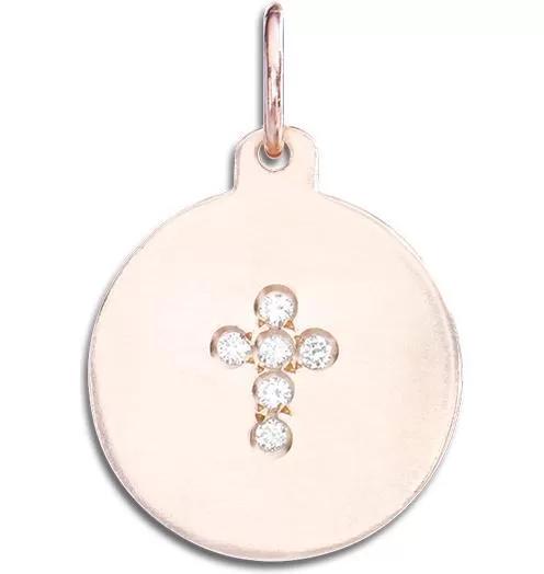 Cross Disk Charm Pavé Diamonds