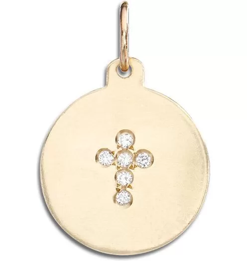 Cross Disk Charm Pavé Diamonds