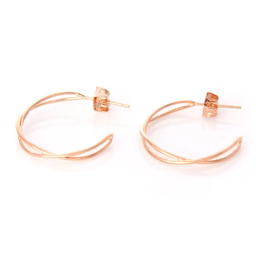 Crossed Hoop Earrings