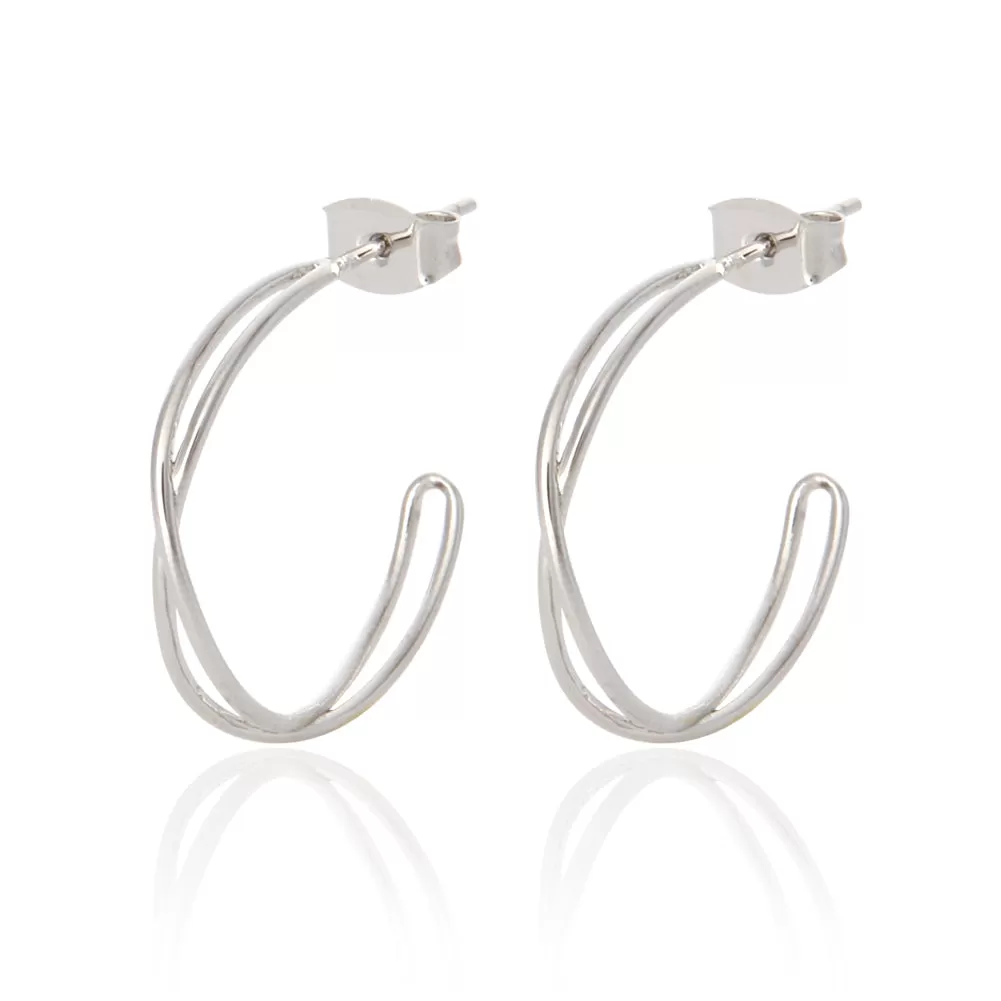 Crossed Hoop Earrings