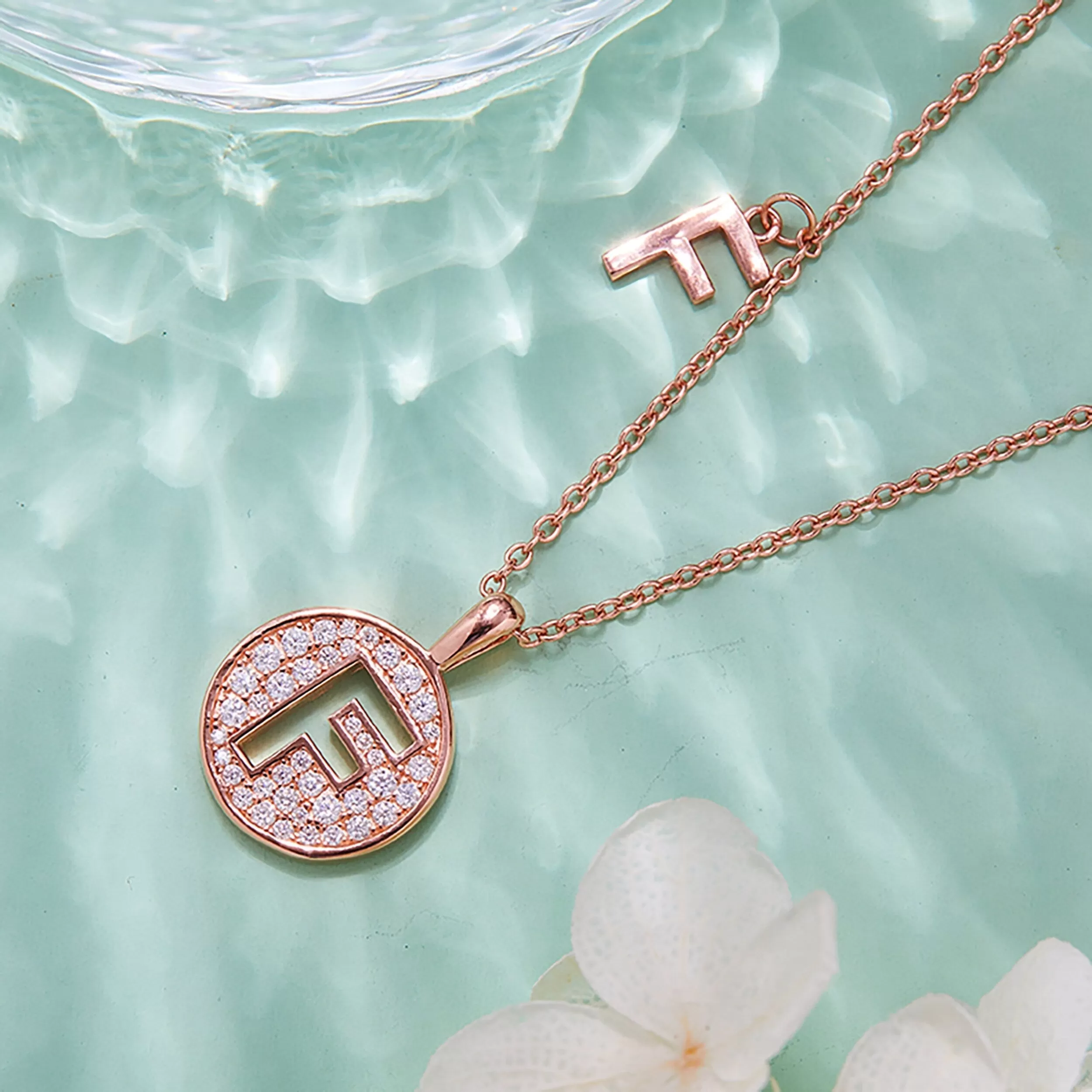 Customized F Letter Moissanite Diamond Necklace